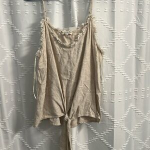 Umgee Afternoon Adventure Oatmeal linen tank